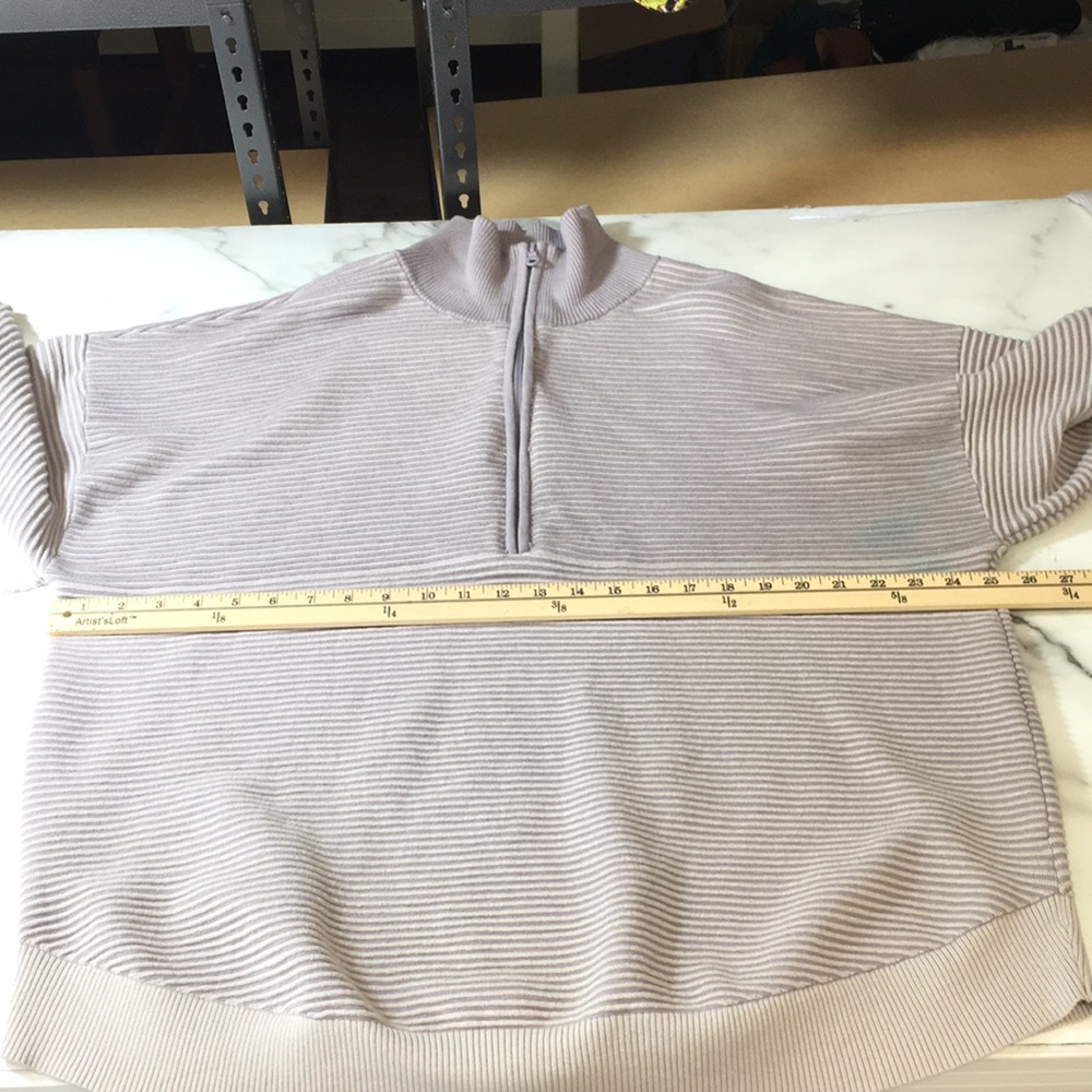 Offline By Aerie Purple Striped Quarter Zip Sweater Womens XXL Pullover - Picture 5 of 14